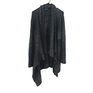 Eileen Fisher Alpaca Blend Waterfall Cardigan M Charcoal Cozy Quiet Luxury